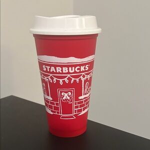 2025 Starbucks Festive Red and White Tumbler from Red Cup Day